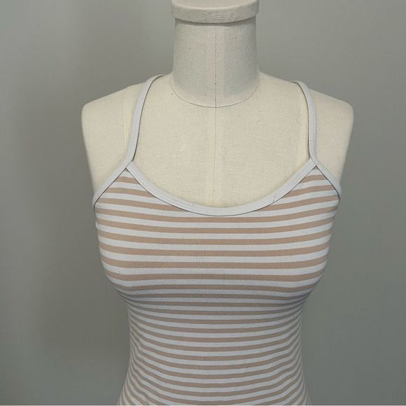 Lululemon Power Y Tank Top Narrow Bold Stripe White Nude - Picture 7 of 16